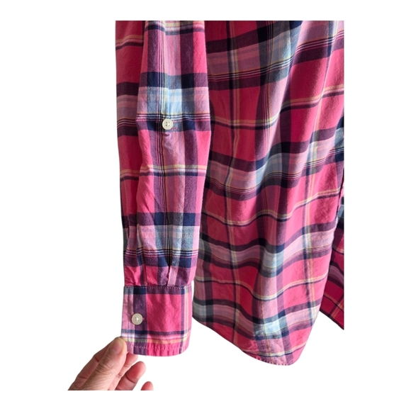 Ralph Lauren Pink Plaid Button Down Shirt Wirh Monogrammed Pocket Size Small - Picture 3 of 7